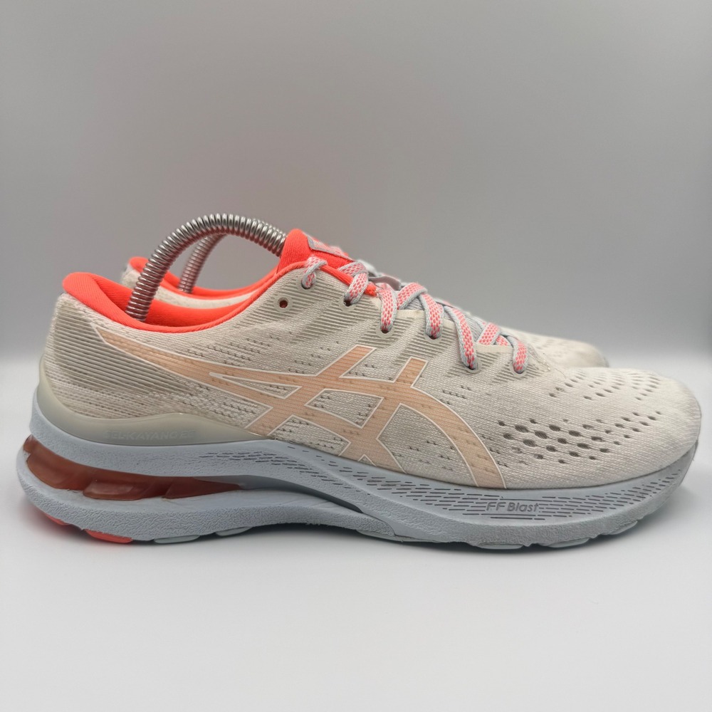 ASICS GEL-Kayano 28 Women Size 10 Running Shoes Stability Trainers White Orange